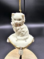 Lenox White Cat on Pillow Small Porcelain Figurine Ornament picture