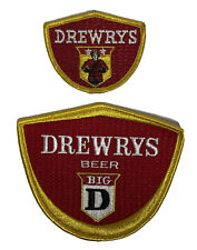 Vintage Drewrys Big D Beer New Old Stock Cloth Shoulder Patch 1 Large 1 Small picture