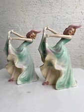 Antique Vintage Art Deco Nouveau Flapper Dancer Figurine Pair picture