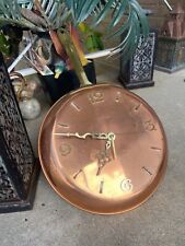 La Cloche, Korea, Vintage Copper Skillet Wall Clock Brass Copper Frying Pan picture