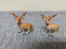 Vintage Plastic Miniature Christmas Deer Figures Lot of 2 Hong Kong picture