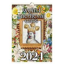 Medieval Cat Calendar 2024 Creative Ugly Cat Monthly Wall Calendar picture