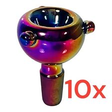 10x Pcs Rainbow 14mm Male Bowl Thick Glass Water Pipe Hookah Bong Tobacco Pipe picture