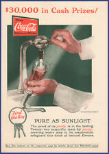 Vintage 1927 COCA-COLA Coke Soda Pop Soft Drink Find Key Contest 1920's Print Ad picture