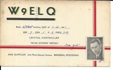 QSL  1937 Kenosha WI    radio card picture