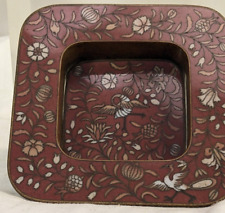 Cloisonne Enamel frame square tray removable bottom 3 in square picture