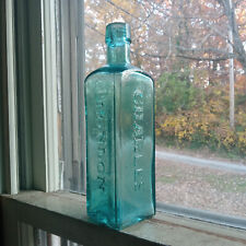 1860 CHARLES LONDON CORDIAL GIN SPARKLING MINT RICH AQUA BOTTLE DRIPPY LIP NICE picture