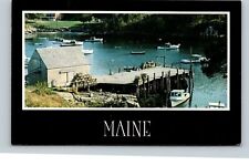 Postcard Dock Lobster Boats and Gear Picturesque Harbor Coast of Maine ME picture
