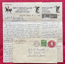 JOHN P. BUCKLEY & SONS SADDLES, CHAPS & LEATHER GOODS - 1939 LETTER & ENVELOPE picture