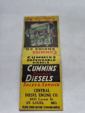 Cummins Diesel Central Diesel Engine Co St Louis Missouri Matchbook Cover picture