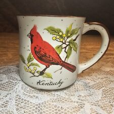 Vintage Norcrest Cardinal Red Bird Kentucky Mug Stoneware Hand Thrown  picture