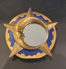 Vintage Vandor 1992 Celestial Collection Blue Resin Moon Star Mirror 5” picture