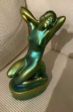 Zsolnay Hungary Iridescent Green Eosin Glaze Nude Woman Figurine picture