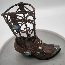 Miniature Western Collectible Ceramic Cowboy Boot Steampunk Decorative Metal picture