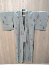 Japanese Kyoto Kimono yukata Height61.41inch width23.62 gray  used picture