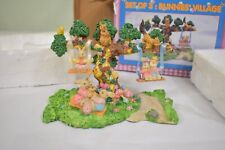 Vintage TL Toys  Swinging Bunnies Scene Easter Village Spring w/box Resin Rare picture