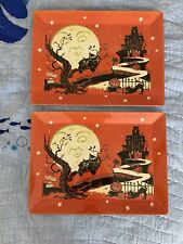 Pottery Barn Kids 2 Halloween Serving Trays Melamine Large 19.5 X 14.5” Vintage picture