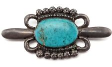 Fred Harvey Era Native American Navajo Sterling Silver Turquoise Pin Brooch picture