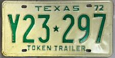 VTG 1972 Texas Token Trailer License Plate #Y23 297 Expired” NOS Some Scratches picture