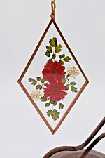 Window Hanging Art Pressed Flowers Glass Vintage Small Wall Decor picture