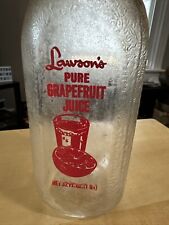 Vintage Lawson's 32oz Grapefruit Juice Bottle Red Pyro  picture