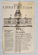 Rhode Island Constitution Pullout Section The Providence Sunday Journal 2/2/1986 picture