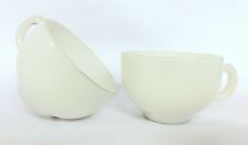 Pair of White Milky Glass Cups Beautiful Vintage Decor Collectible. i20-56  picture