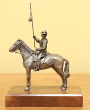 Royal Canadian Mountie Pewter Horse Figurine on Wooden Base  Vintage picture