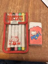 vintage sanrio hello kitty 1976 Rainbow A felt pen Set And Eraser picture