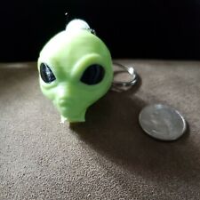 Lime Green Space Alien Head Key Chain picture