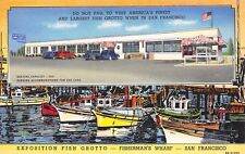 D2284 Exposition Fish Grotto, Fisherman's Wharf, San Francisco, CA 1938 Linen PC picture