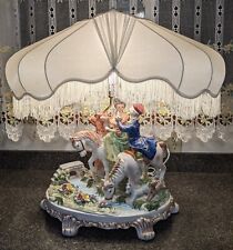 Stunning Capodimonte Figural Lamp | Vintage Italian Figurine Lamp | Large, Rare picture