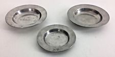 3 Pewter Made in Denmark Hallmark Stamped Small Plates picture