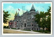 Wabash IN Indiana Wabash Country Courthouse Memorial Hall c1939 Vintage Postcard picture