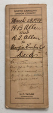 1924 Deed of Sale ALLEN of Anson County NC to Georgia Lumber +documentary stamps picture
