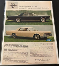 1966 Lincoln Continental Coupe & Sedan - Vintage Original Print Ad / Wall Art picture