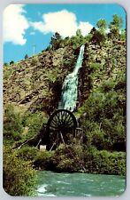 Postcard Waterfall Old Water Wheel Idaho Creek Clear Colorado Co Waterwheel picture