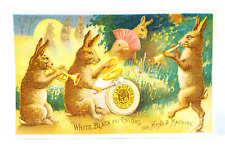 J&P Coats Six Cord Thread c1885 Rabbits Dancing Playing Instruments Trade Card picture