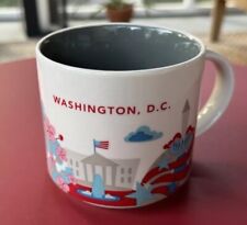 Starbucks You Are Here Washington D.C. Mug Red Whit Blue Cherry Blossoms picture