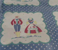 Vintage 1940's Dutch People Print Fabric Piece for Crafting 38