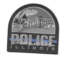 ILLINOIS- SUBDUED-  VILLAGE OF  CHERRY VALLEY POLICE-   THIN BLUE LINE-  NICE picture
