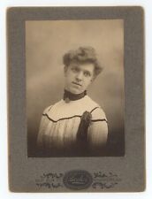 Antique c1900s Cabinet Card Duclos Lovely Young Woman in Dress Manchester, NH picture