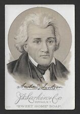 c1880's H603 Larkin Trade Card - Sweet Home Soap Presidents - Andrew Jackson picture