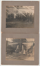 2 ORIGINAL Antique Photos Conneaut Ohio 1905 Firemen / Action Photo Firefighting picture