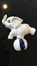 Vintage Circus White Elephant balance on ball Small Figurine 2.75 X 3
