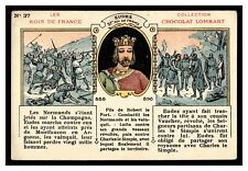 CHARLES LE GROS #36 THE KINGS OF FRANCE CHOCOLAT LOMBART FRENCH TEXT CARD picture