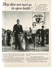 1959 League Of Honest Coffee Lovers man with sword and shield Vintage Print Ad picture