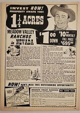 1968 Print Ad Meadow Valley Ranchos Nevada 1 1/4 Acres Elko,Nevada picture