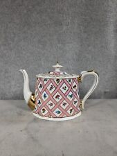 Victoria's Garden Porcelain Teapot Pink With Floral Design 5.5” Tall picture