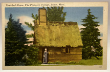 Thatched House, The Pioneers' Village, Salem, Massachusetts MA Vintage Postcard picture